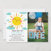 Eerste reis rond de zon Foto 1e verjaardag Kaart (Voorkant)