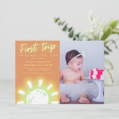 Eerste reis rond de zon foto 1e verjaardag kaart (Staand voorkant)