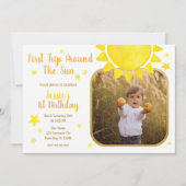 Eerste reis rond de zon Foto Dank u kaart - B Notitiekaartje (Voorkant)