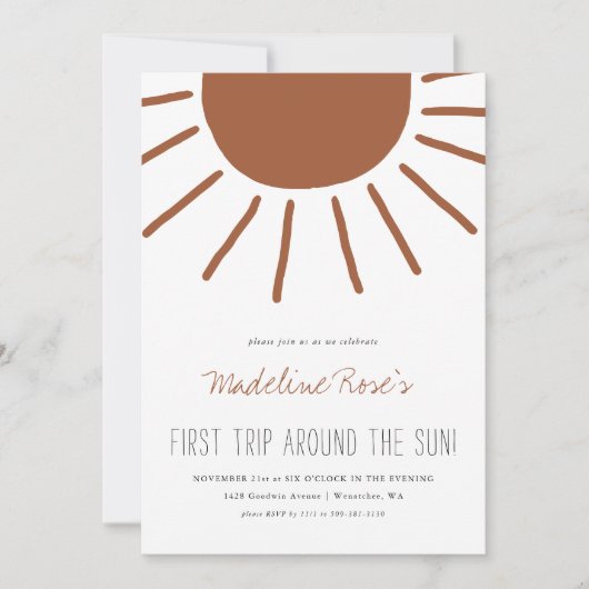 Eerste reis rond de zon | Foto van Birthday Kaart (Voorkant)