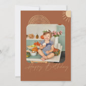 Eerste reis rond de zon | Foto van Birthday Kaart (Achterkant)