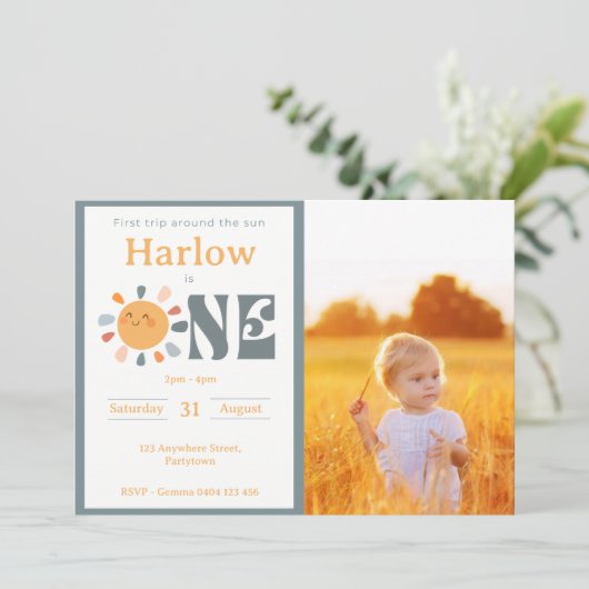 Eerste reis rond de zon fotoneutraal kaart (Staand voorkant)