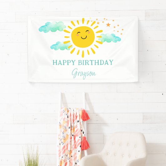 Eerste reis rond de zon Gelukkige verjaardag Spandoek (Insitu)