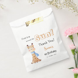 Eerste reis rond de zon Giraffe 1e verjaardag Bedankzakje