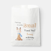 Eerste reis rond de zon Giraffe 1e verjaardag Bedankzakje (Voorkant)