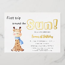 Eerste reis rond de zon Giraffe 1e verjaardag