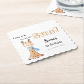 Eerste reis rond de zon Giraffe 1e verjaardag Kartonnen Onderzetters (Gebogen)