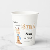 Eerste reis rond de zon Giraffe 1e verjaardag Papieren Bekers (Voorkant)
