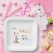 Eerste reis rond de zon Giraffe 1e verjaardag Papieren Bordje (Feest)