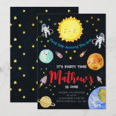 Eerste reis rond de zon in de ruimte 1e verjaardag kaart (Voorkant / Achterkant)