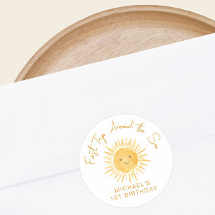 Eerste reis rond de zon Jongens verjaardag Ronde Sticker