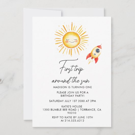 Eerste reis rond de zon kaart (Voorkant)