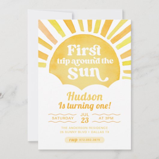 Eerste reis rond de zon kaart (Voorkant)