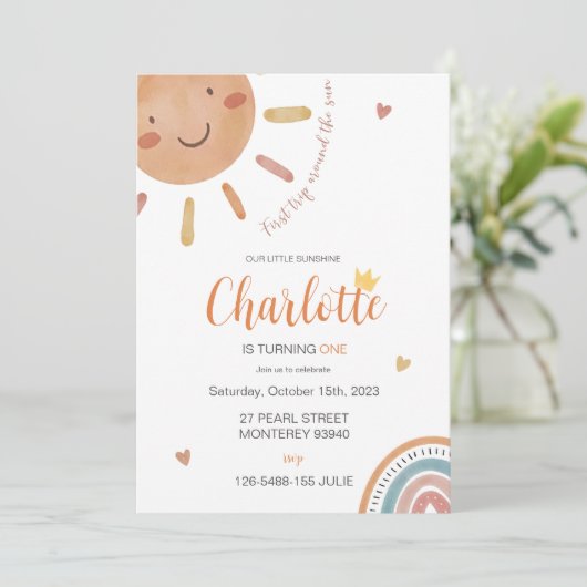 Eerste reis rond de zon kaart (Staand voorkant)