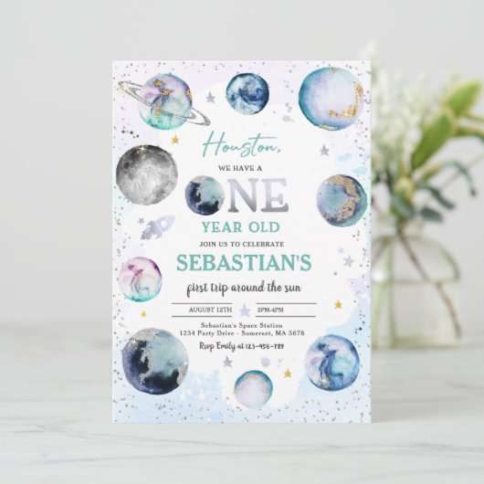 Eerste reis rond de zon kaart (Staand voorkant)