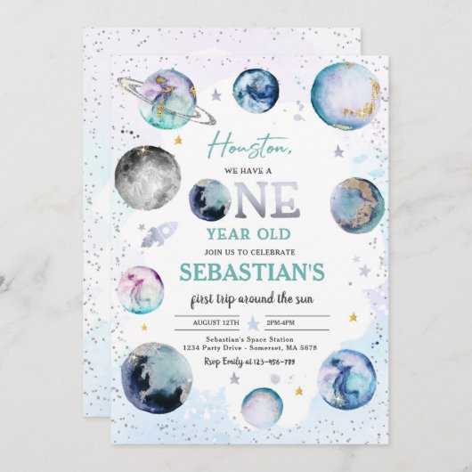 Eerste reis rond de zon kaart (Voorkant / Achterkant)