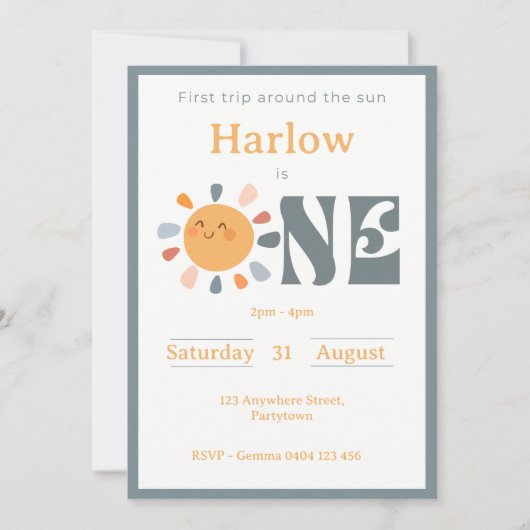 Eerste reis rond de zon kaart (Voorkant)