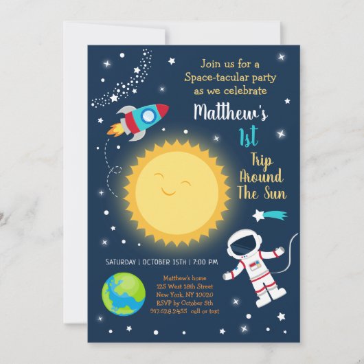 Eerste reis rond de zon kaart (Voorkant)