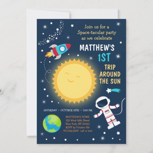 Eerste reis rond de zon kaart (Voorkant)