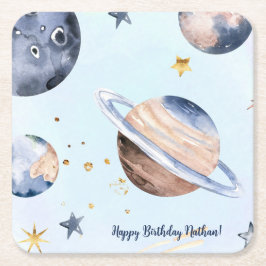 Eerste reis rond de zon kartonnen onderzetters