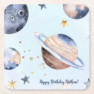 Eerste reis rond de zon kartonnen onderzetters