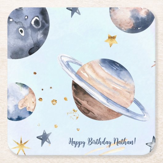 Eerste reis rond de zon kartonnen onderzetters (Voorkant)