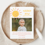 Eerste reis rond de zon Kinder foto Verjaardag Bedankkaart<br><div class="desc">Een eerste reis rond de zon Kinder foto Verjaardag bedankje met schattige zon en modern design. Klik op de knop Bewerken om dit ontwerp aan te passen met uw gegevens.</div>