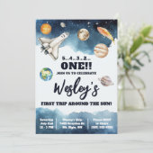 Eerste reis rond de zon, Kinderen ruimteverjaardag Kaart (Staand voorkant)