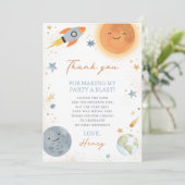 Eerste reis rond de Zon Maan Dank u kaart (Staand voorkant)