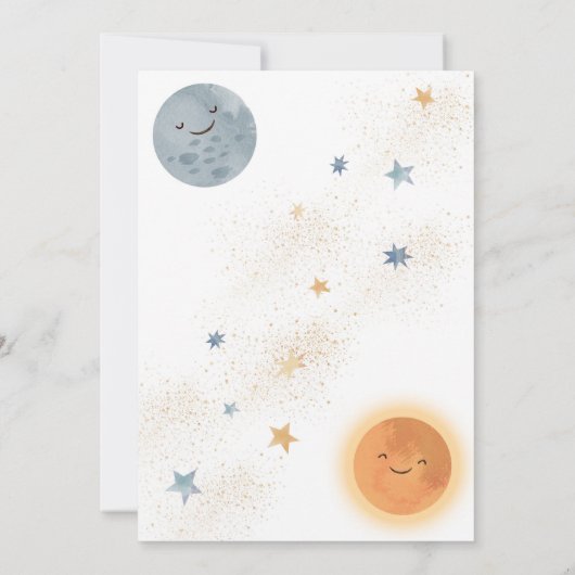 Eerste reis rond de Zon Maan Dank u kaart (Achterkant)