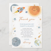 Eerste reis rond de Zon Maan Dank u kaart (Voorkant / Achterkant)