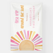 Eerste reis rond de zon meisje 1e eerste verjaarda spandoek (Verticaal)