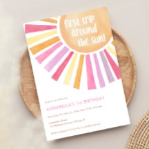 Eerste reis rond de zon meisje 1e verjaardagsfeest