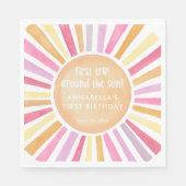 Eerste reis rond de zon meisje eerste verjaardag servet (Voorkant)