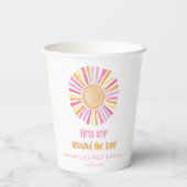 Eerste reis rond de zon meisjes eerste verjaardag papieren bekers (Achterkant)