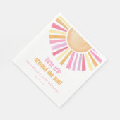 Eerste reis rond de zon meisjes eerste verjaardag servet (Hoek)