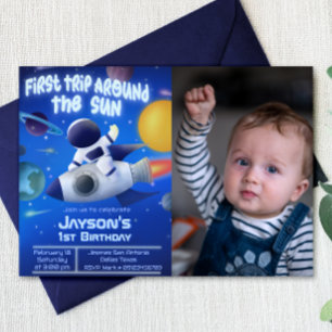 Eerste reis rond de zon met foto kaart