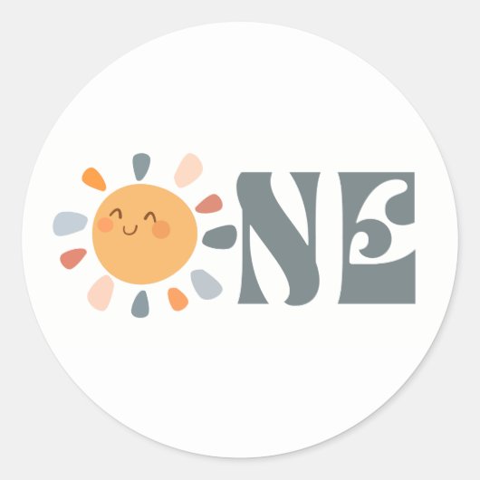 Eerste reis rond de zon ONE Ronde Sticker (Voorkant)