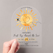 Eerste reis rond de zon op 1 oktober acryl uitnodigingen (Insitu (Draagbaar))