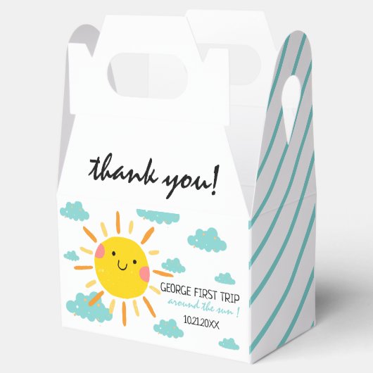Eerste reis rond de zon op 1 oktober bedankdoosjes (Geopend)