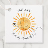 Eerste reis rond de zon op 1 oktober bedankjes labels (Voorkant)