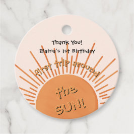 Eerste reis rond de zon op 1 oktober bedankjes labels