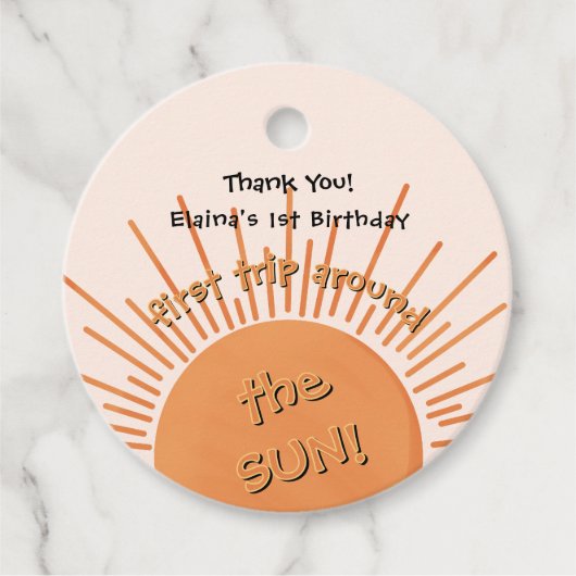 Eerste reis rond de zon op 1 oktober bedankjes labels (Voorkant)