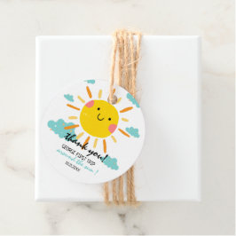 Eerste reis rond de zon op 1 oktober bedankjes labels