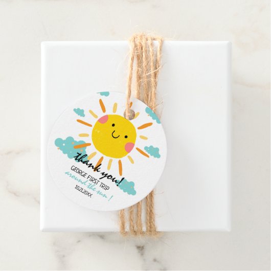 Eerste reis rond de zon op 1 oktober bedankjes labels (In situ)