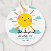 Eerste reis rond de zon op 1 oktober bedankjes labels (Voorkant)