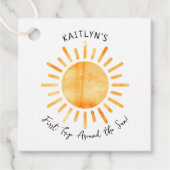 Eerste reis rond de zon op 1 oktober bedankjes labels (Voorkant)