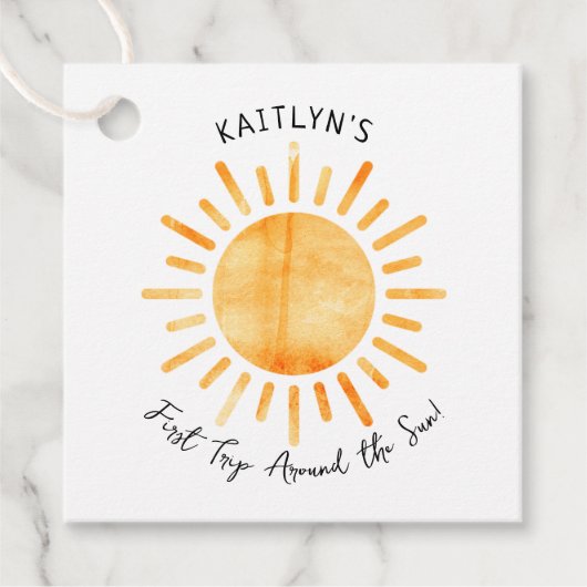 Eerste reis rond de zon op 1 oktober bedankjes labels (Voorkant)