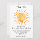 Eerste reis rond de zon op 1 oktober bedankkaart (Voorkant)