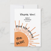 Eerste reis rond de zon op 1 oktober bedankkaart (Voorkant)